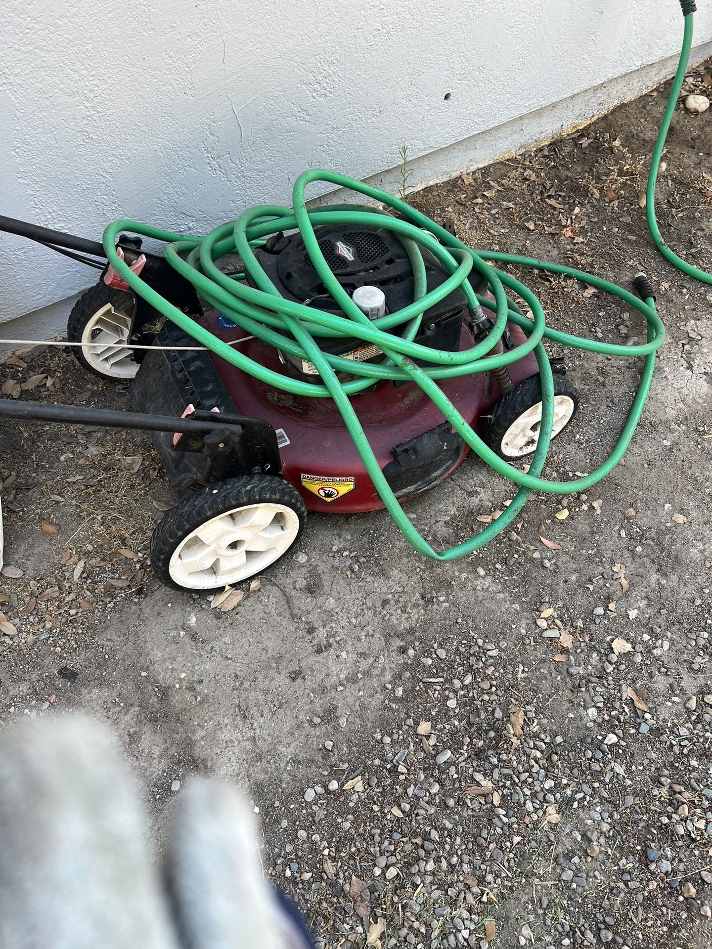 Lawn Mower And Hose 