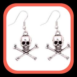Brand New CrossBones 💀Skull Earrings  Halloween Festive