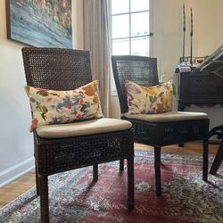 Pottery Barn Wicker Dining Chairs - Set Of 4 - Indoor/Outdoor Use