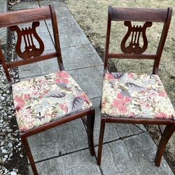 Vintage Harp Back Mahogany Chairs
