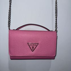 Pink Guess Crossbody Purse/Wallet
