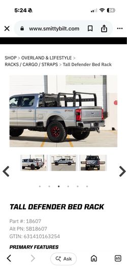 Tall  profile smittybilt bed rack new