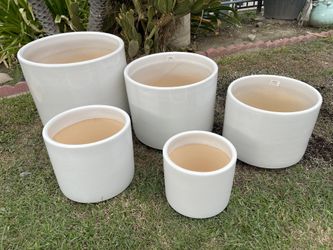 Modern Ceramic Cylinder Pots-Garden Planters($270 set of 5)