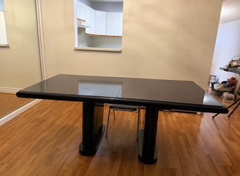 Modern Black Lacquer Dining Table – 74” x 42”