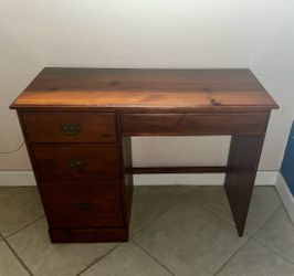 Vintage Solid Wood Writing Desk – 4 Drawers