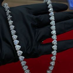 925 Silver With Moissanite Diamonds Chain 