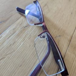 Puma Titanium Half Rim Eyeglass Frame Hollicia Design Italy Wine Color 50-18-138.

