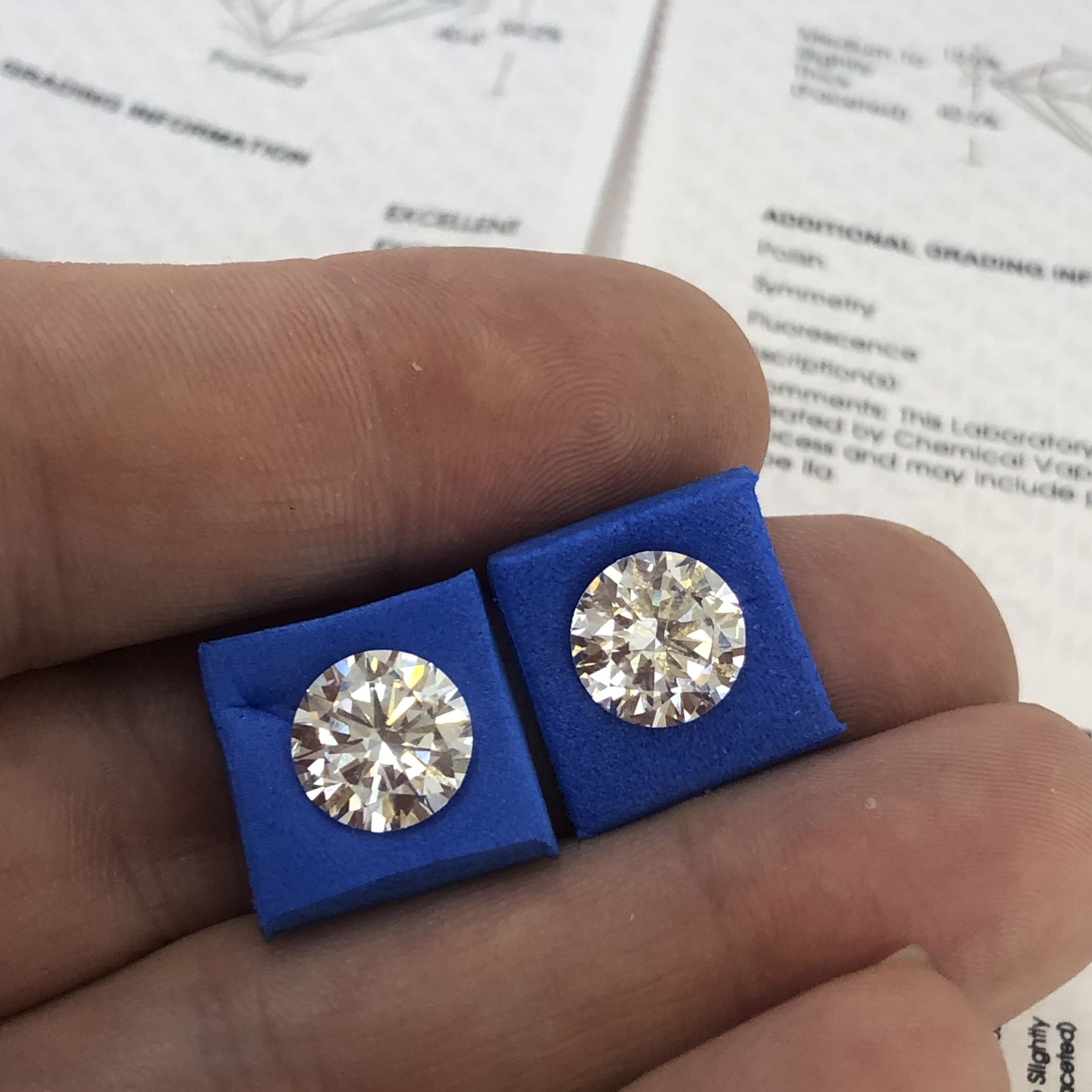 6.06ctw F vs1 Lab Grown Diamond For Earrings