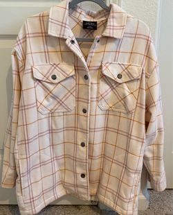 Plaid Flannel Shacket Snap Button Jacket