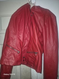 Red leather jacket