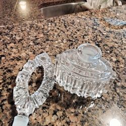 Antique Crystal Cologne Bottle Perfect Heavy