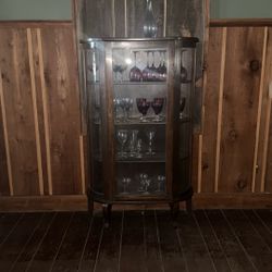 Antique Wooden & Glass Hutch