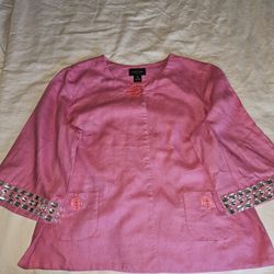 Focus 2000 Blazer Jacket Coat Size 14 In Pink