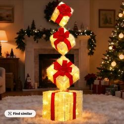 LED Christmas Lighted Present Set 4 Piece