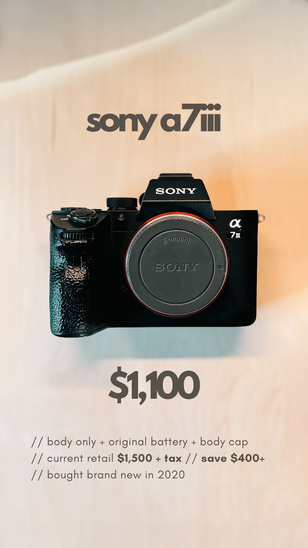 Sony a7iii Camera (Body Only)