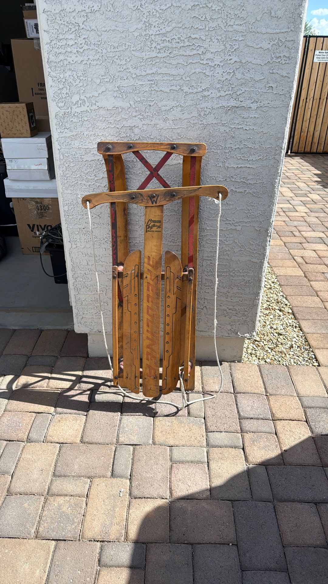 Vintage Wood Sled Werlich Play Things Ontario Speedliner