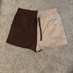 Half Brown Half Tan Shorts