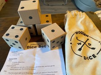 Jumbo Wood Dice Set with Canvas Bag