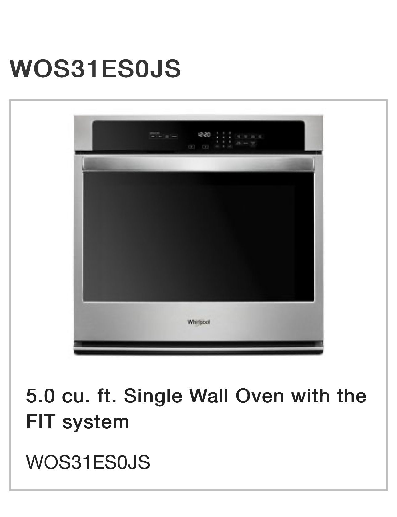 Whirlpool Wall Oven