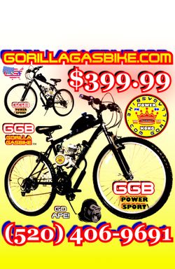 NEW FULLY MOTORIZED BIKE $399.99 100 mpg 30+ mph keep it under 20 mph Wear helmet use lights Pedal start Pedal or m