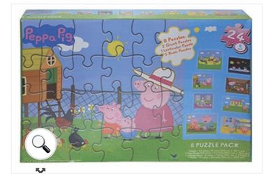 Peppa Pig 8pk Puzzles In Cardboard Box