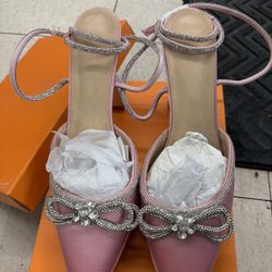 Pink Sparkly bow heels