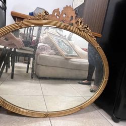 Oval Shaped Antique Mirror 
