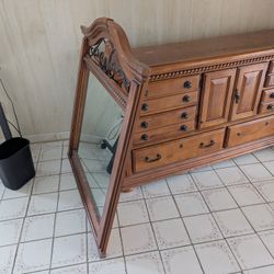 Wood Dresser With Mirror