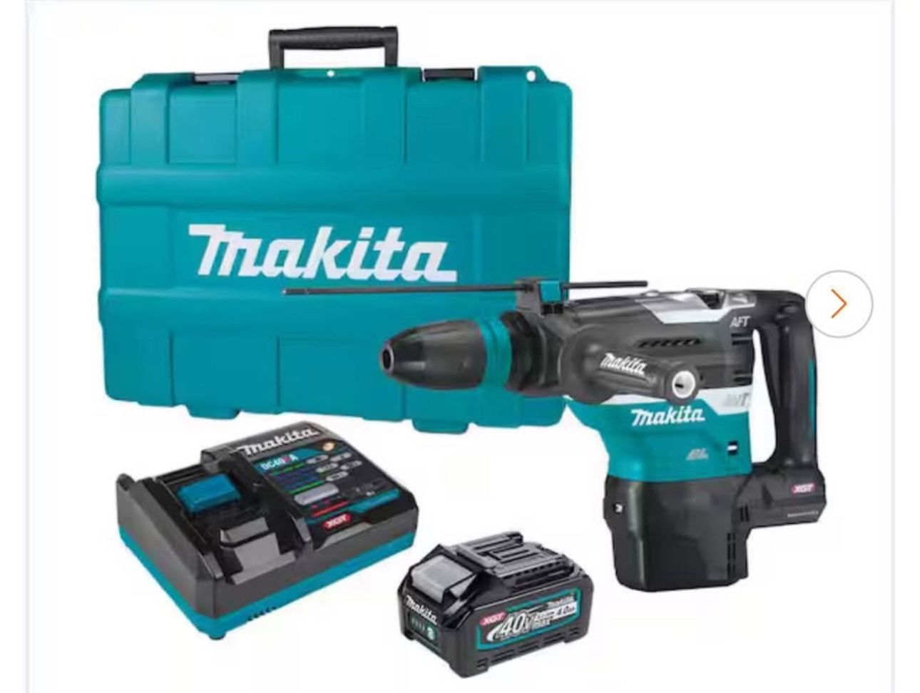 Makita 40V Max XGT Brushless Cordless 1-9/16 in. AVT Rotary Hammer Kit, AFT, AWS Capable (4.0Ah)