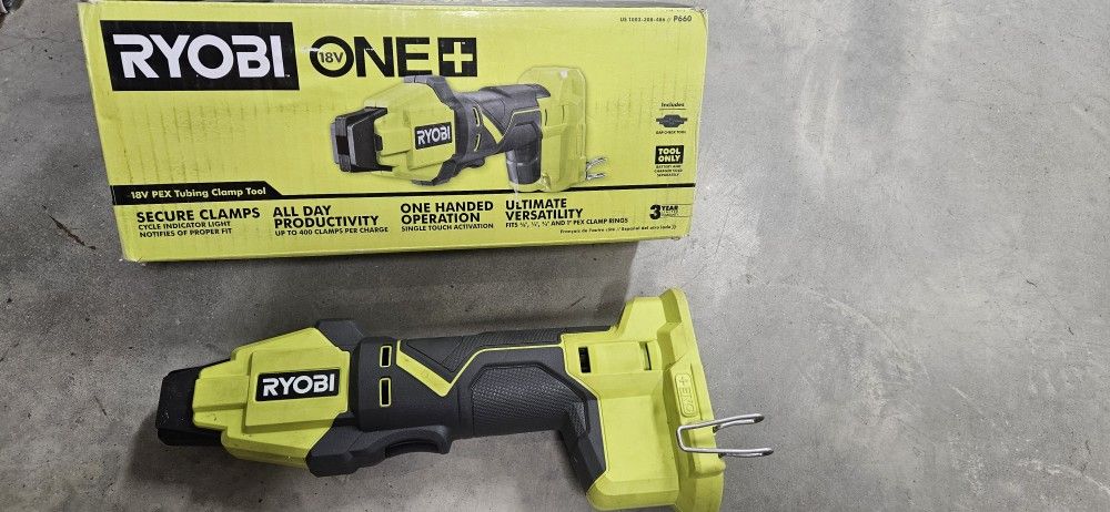 Used Ryobi 17V PEX tubing clamp tool