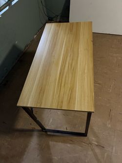 Wood Top Desk with Metal Frame