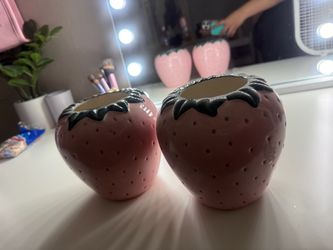 Ceramic Strawberry Vases Set of 2
