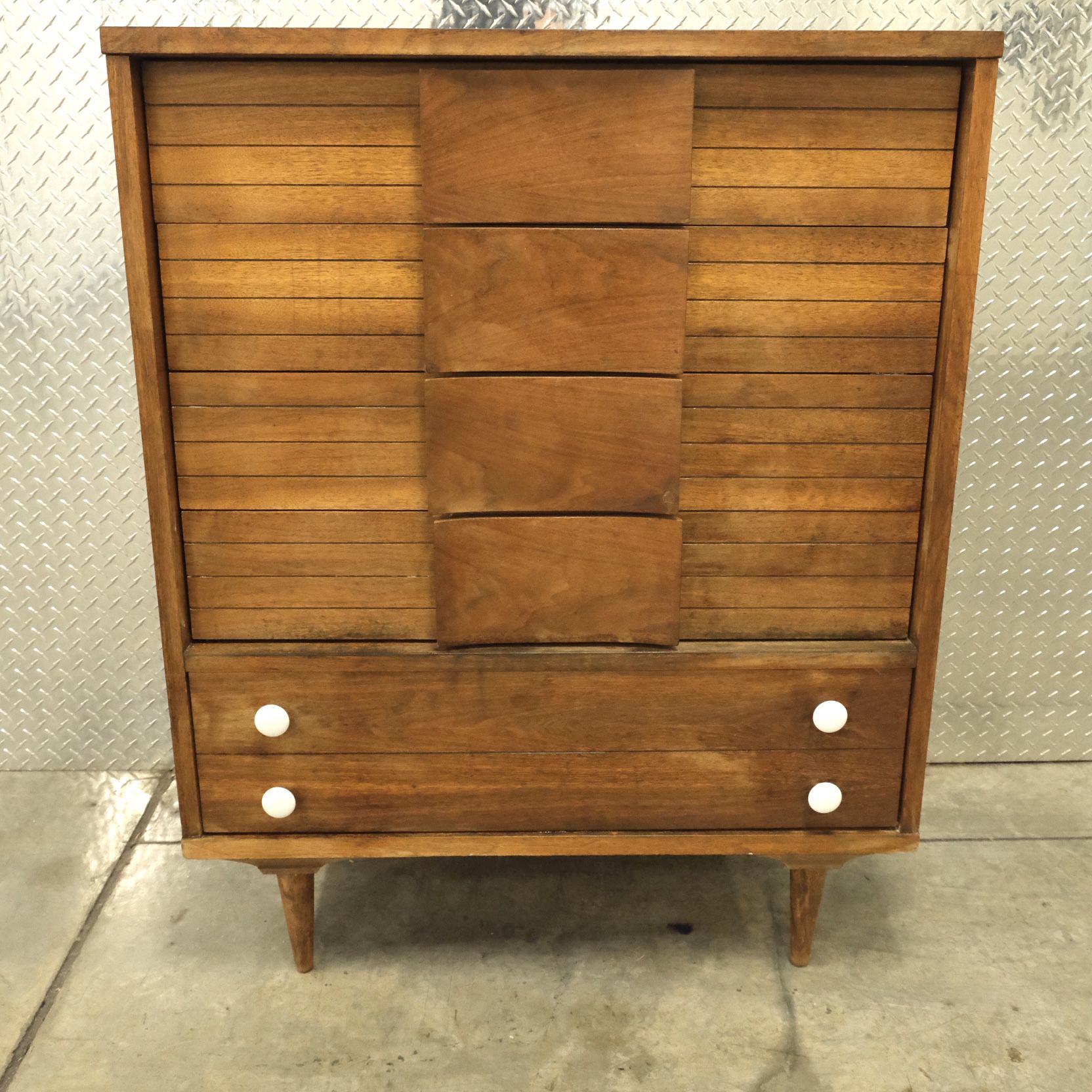 Vintage Mcm Tallboy Dresser by Johnson Carper