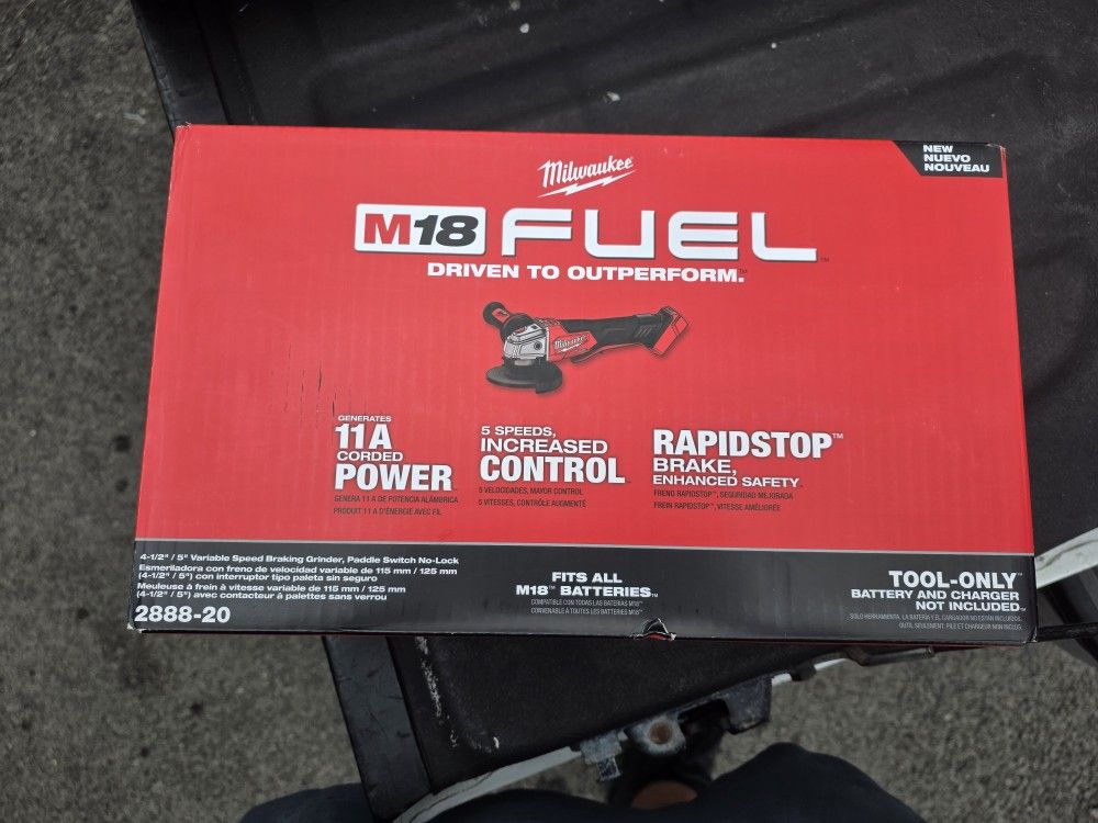 New Milwaukee m18 Grinder variable speed 2888-20