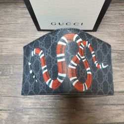Gucci Black GG Supreme Snake Wallet for Men