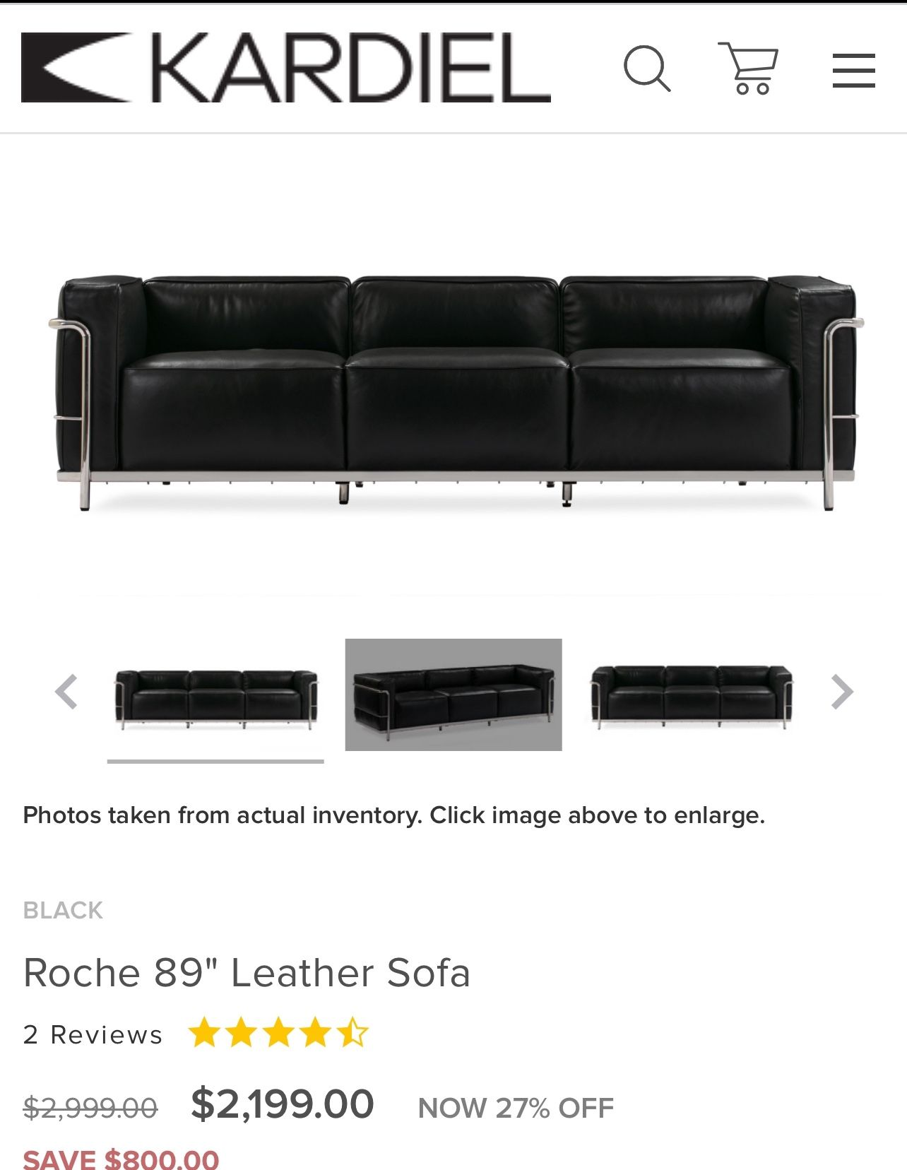 Unique Modern LEATHER Sofa- KARDIEL