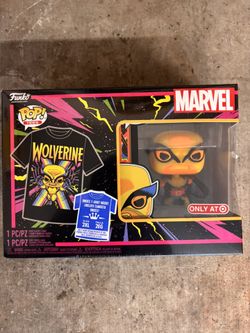 Wolverine Black Light Funko Pop And Shirt 