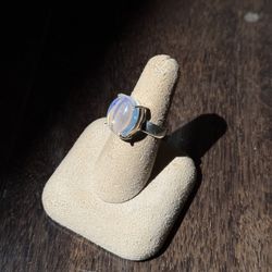 Australian Opal Ring 5.5 Carat - 925 Sterling Silver - Handmade