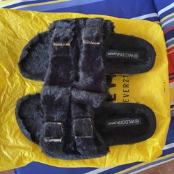 Fur Dual-Strapped Forever 21 Sandals