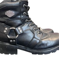 Harley Davidson Women's Jocelyn Black Leather Motorcycle Boots D83775 Size 9M