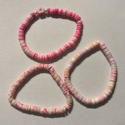 3 Clay bead bracelets!