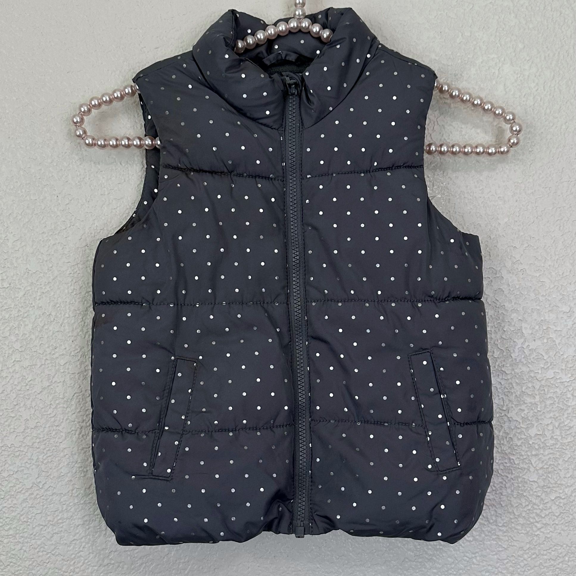 Old Navy Toddler 5T Frost-Free Gray Polka-Dot Puffer Vest