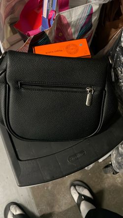 Black Pebbled Leather Crossbody Bag