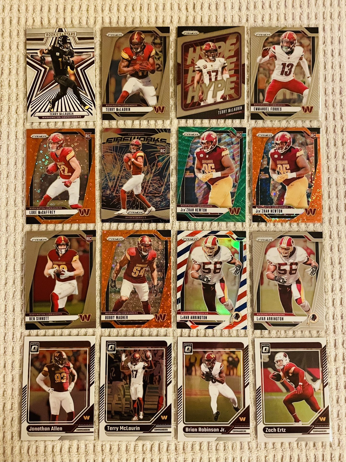 Washington Commanders 16 Card Lot!