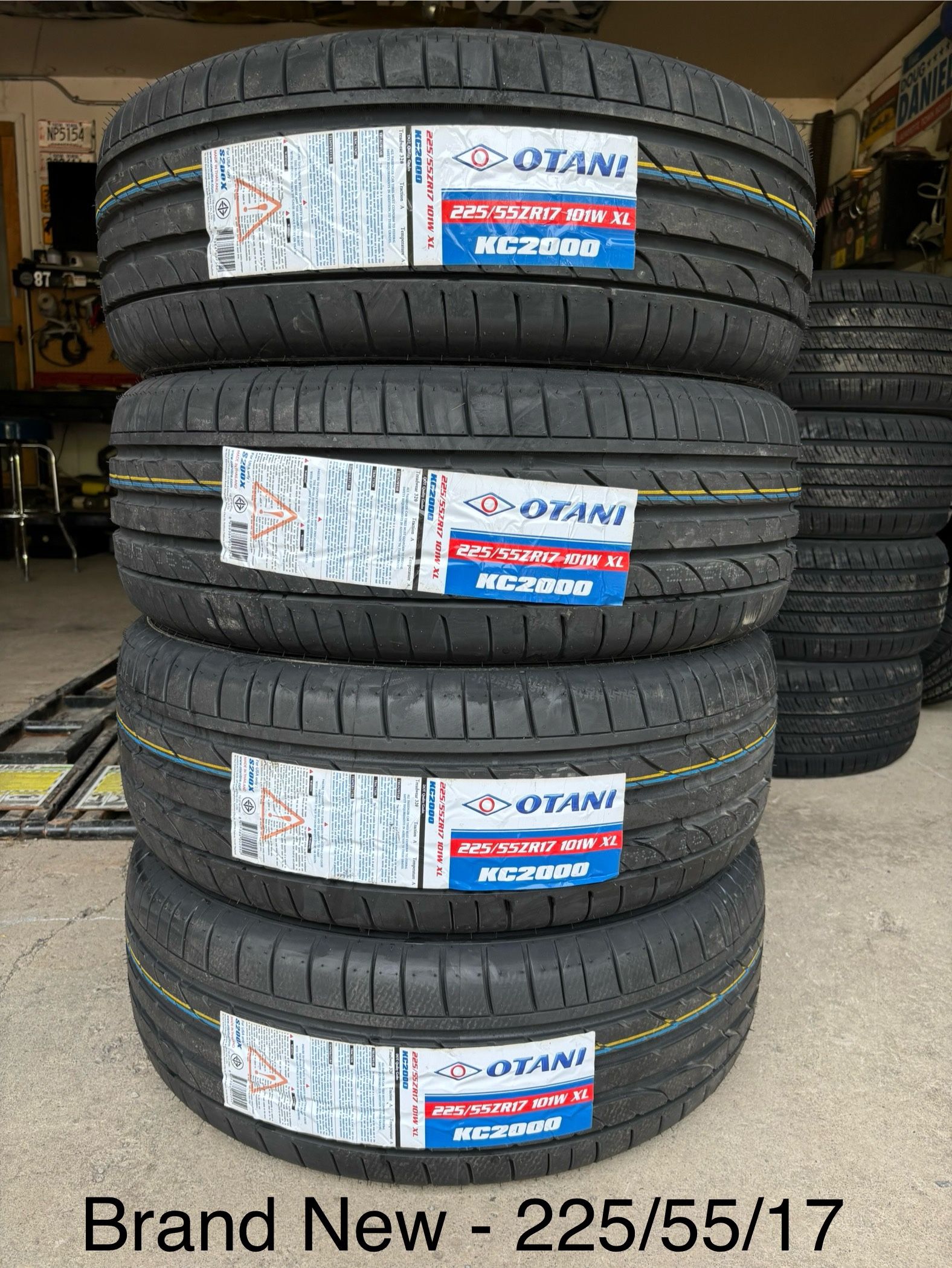 (4) - 225/55/17 Otani KC2000 Tires