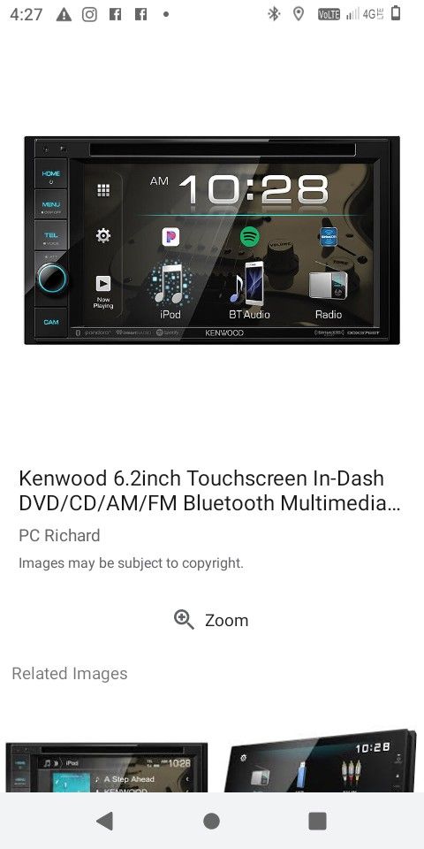 Kenwood Touch Screen Car Stereo System 