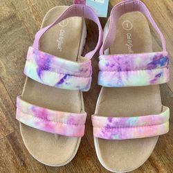 Brand New cat & Jack Girls Tie Dye Sandals Size 1