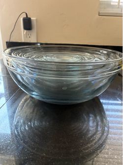 Anchor Hocking 10 glass nesting mixing bowls