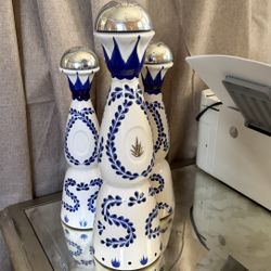 3 Empty Tequila Bottles 