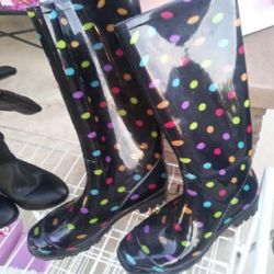 Girls Polka Dot Rain Boots